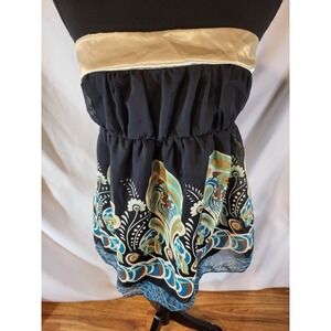 Vintage Y2K Girl Talk Size M Floral Paisley Tube Top Baby Doll